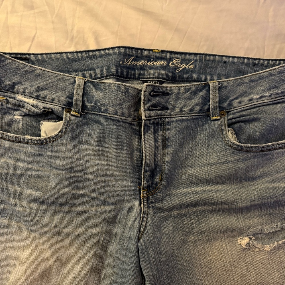 American Eagle Outfitters Blue Cropped Ankle Jeans